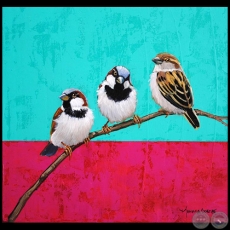 Aves - Pintura de Mónica Goetze - Año: 2018   